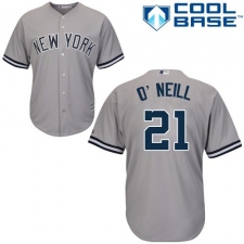 Youth Majestic New York Yankees #21 Paul O'Neill Replica Grey Road MLB Jersey