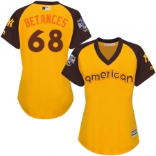 Women's Majestic New York Yankees #68 Dellin Betances Authentic Yellow 2016 All-Star American League BP Cool BaseMLB Jersey