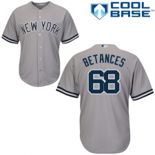 Youth Majestic New York Yankees #68 Dellin Betances Authentic Grey Road MLB Jersey