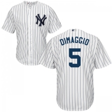 Youth Majestic New York Yankees #5 Joe DiMaggio Replica White Home MLB Jersey