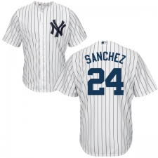 Men's Majestic New York Yankees #24 Gary Sanchez Replica White Home MLB Jersey