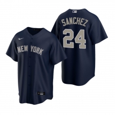Men's Nike New York Yankees #24 Gary Sanchez Navy Alternate Stitched Baseball Jersey