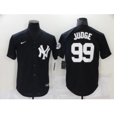 Men's New York Yankees #99 Aaron Judge Black Throwback Jersey