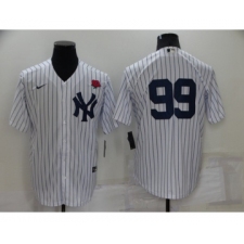 Men's New York Yankees #99 Aaron Judge White Cool Base Stitched Rose Baseball Jersey