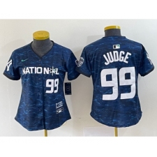 Women's Nike New York Yankees #99 Aaron Judge Number Royal 2023 All Star Cool Base Stitched Baseball Jersey