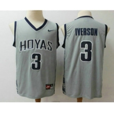 Men's Georgetown Hoyas #3 Allen Iverson Gray College Basketball Nike Jersey