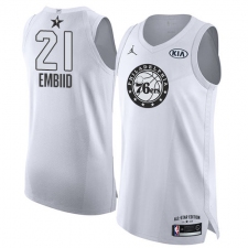 Men's Nike Jordan Philadelphia 76ers #21 Joel Embiid Authentic White 2018 All-Star Game NBA Jersey