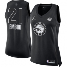 Women's Nike Jordan Philadelphia 76ers #21 Joel Embiid Swingman Black 2018 All-Star Game NBA Jersey