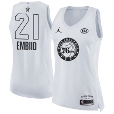 Women's Nike Jordan Philadelphia 76ers #21 Joel Embiid Swingman White 2018 All-Star Game NBA Jersey