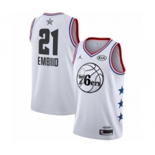 Youth Jordan Philadelphia 76ers #21 Joel Embiid Swingman White 2019 All-Star Game Basketball Jersey