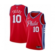 Men's Philadelphia 76ers #10 Maurice Cheeks Authentic Red Finished Basketball Jersey - Statement Edition