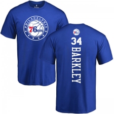 NBA Nike Philadelphia 76ers #34 Charles Barkley Royal Blue Backer T-Shirt