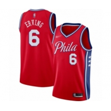 Men's Philadelphia 76ers #6 Julius Erving Authentic Red Finished Basketball Jersey - Statement Edition