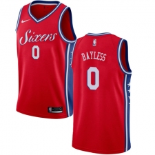 Men's Nike Philadelphia 76ers #0 Jerryd Bayless Authentic Red Alternate NBA Jersey Statement Edition