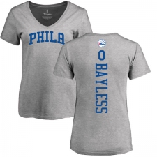 NBA Women's Nike Philadelphia 76ers #0 Jerryd Bayless Ash Backer T-Shirt