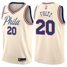 Men's Nike Philadelphia 76ers #20 Markelle Fultz Authentic Cream NBA Jersey - City Edition