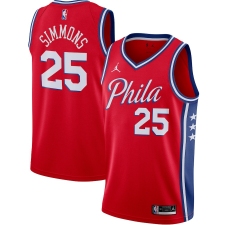 Men's Philadelphia 76ers #25 Ben Simmons Jordan Brand Red 2020-21 Swingman Jersey