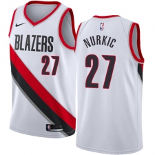 Men's Nike Portland Trail Blazers #27 Jusuf Nurkic Swingman White Home NBA Jersey - Association Edition