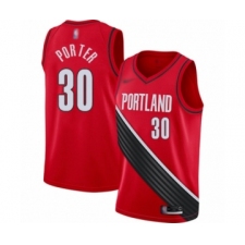 Men's Portland Trail Blazers #30 Terry Porter Authentic Red Finished Basketball Jersey - Statement Edition