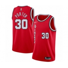 Men's Portland Trail Blazers #30 Terry Porter Authentic Red Hardwood Classics Basketball Jersey