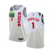 Women's Nike Milwaukee Bucks #1 Oscar Robertson White Swingman Jersey - Earned Edition
