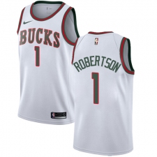 Youth Nike Milwaukee Bucks #1 Oscar Robertson Swingman White Fashion Hardwood Classics NBA Jersey