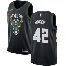 Youth Adidas Milwaukee Bucks #42 Vin Baker Authentic Black Alternate NBA Jersey - Statement Edition