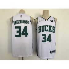 Men's Giannis Antetokounmpo #34 Milwaukee Bucks White 2021-22 City Ediition Stitched Basketball Jersey
