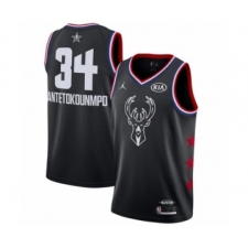 Men's Jordan Milwaukee Bucks #34 Giannis Antetokounmpo Swingman Black 2019 All-Star Game Basketball Jersey