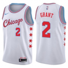 Men's Nike Chicago Bulls #2 Jerian Grant Authentic White NBA Jersey - City Edition