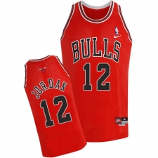 Men's Nike Chicago Bulls #12 Michael Jordan Authentic Red Throwback NBA Jersey