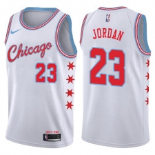 Men's Nike Chicago Bulls #23 Michael Jordan Swingman White NBA Jersey - City Edition