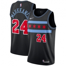Men's Nike Chicago Bulls #24 Lauri Markkanen Swingman Black NBA Jersey - City Edition