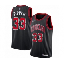Men's Chicago Bulls #33 Scottie Pippen Authentic Black Finished Basketball Jersey - Statement Edition