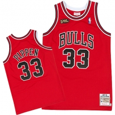 Men's Mitchell and Ness Chicago Bulls #33 Scottie Pippen Swingman Red Throwback NBA Jersey