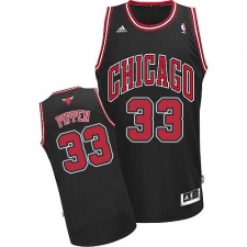 Youth Adidas Chicago Bulls #33 Scottie Pippen Swingman Black Alternate NBA Jersey