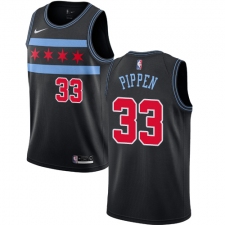 Youth Nike Chicago Bulls #33 Scottie Pippen Swingman Black NBA Jersey - City Edition