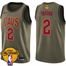 Youth Nike Cleveland Cavaliers #2 Kyrie Irving Swingman Green Salute to Service 2018 NBA Finals Bound NBA Jersey