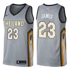 Men's Nike Cleveland Cavaliers #23 LeBron James Swingman Gray NBA Jersey - City Edition