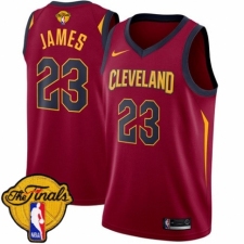 Women's Nike Cleveland Cavaliers #23 LeBron James Swingman Maroon 2018 NBA Finals Bound NBA Jersey - Icon Edition
