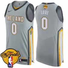 Men's Nike Cleveland Cavaliers #0 Kevin Love Authentic Gray 2018 NBA Finals Bound NBA Jersey - City Edition