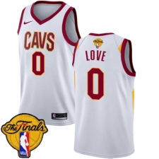 Men's Nike Cleveland Cavaliers #0 Kevin Love Authentic White 2018 NBA Finals Bound NBA Jersey - Association Edition