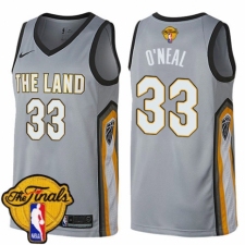 Men's Nike Cleveland Cavaliers #33 Shaquille O'Neal Swingman Gray 2018 NBA Finals Bound NBA Jersey - City Edition