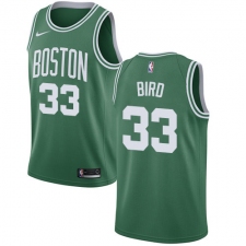Men's Nike Boston Celtics #33 Larry Bird Authentic Green(White No.) Road NBA Jersey - Icon Edition