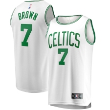 Men's Boston Celtics #7 Jaylen Brown Fanatics Branded White 2020-21 Fast Break Replica Jersey