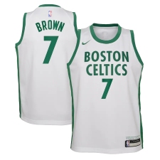 Youth Boston Celtics #7 Jaylen Brown Nike White 2020-21 Swingman Jersey