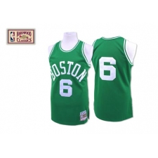 Men's Mitchell and Ness Boston Celtics #6 Bill Russell Authentic Green Throwback NBA Jersey