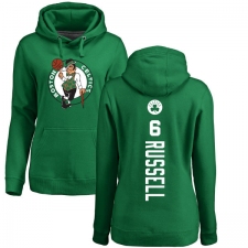 NBA Women's Nike Boston Celtics #6 Bill Russell Kelly Green Backer Pullover Hoodie