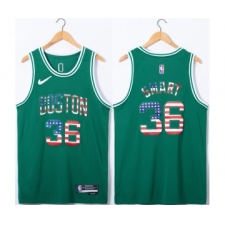 Men's Boston Celtics #36 Marcus Smart USA Flag Green Stitched Jersey