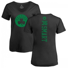 NBA Women's Nike Boston Celtics #36 Marcus Smart Black One Color Backer Slim-Fit V-Neck T-Shirt